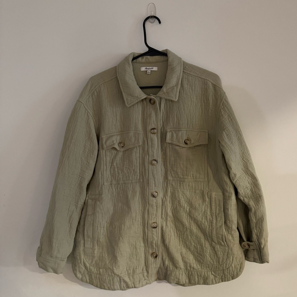 Madewell Women's Waffleback Branner Shirt-Jacket Green Size Medium Shacket